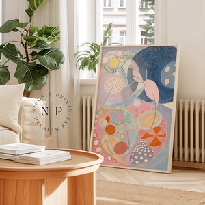 Art mural inspiré de Hilma Af Klint pour affiche de salon moderne Impression Hilma Klint, affiche d'art vibrante pour une décoration d'intérieur tendance, art mural imprimable