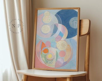 Hilma Af Klint Inspired Poster Abstract Colorful Print Modern Abstract Wall Art For Livingroom Wall Decor Maximalist Prints Hilma Klint Art