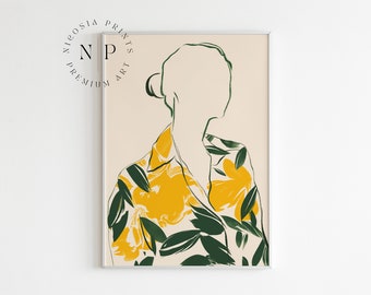 Fine Line Wall Art For Minimalistic Home Decor Woman Figure Print Female Line Art For Modern Livingroom Wall Decor Minimalist Line Portraits