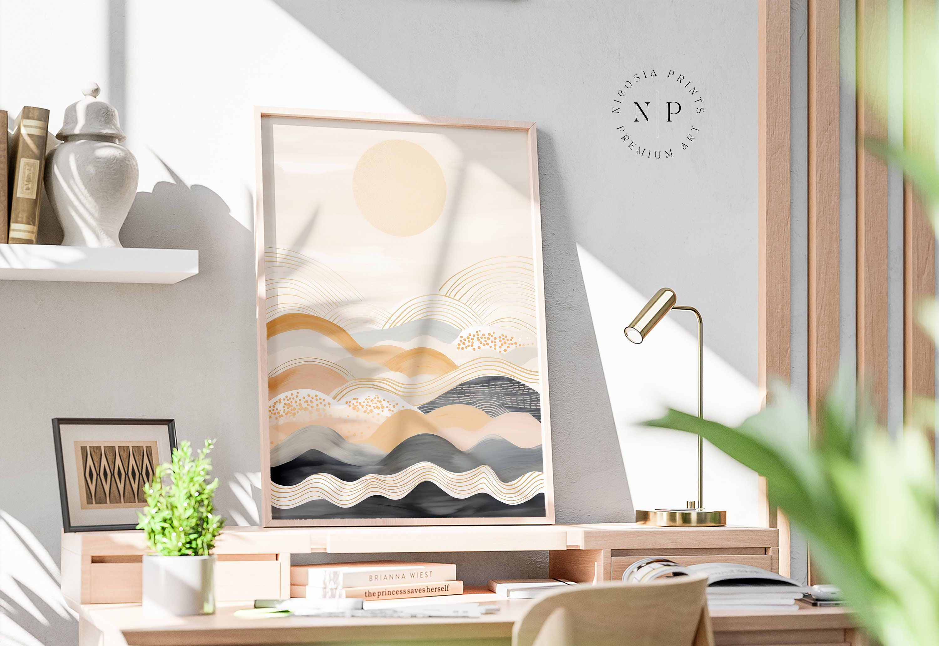 Printable Abstract Landscape Wall Art for Nursery Neutral Color Modern ...