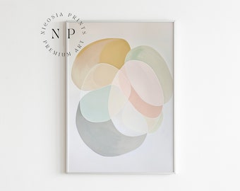 Abstract Minimimalist Wall Art For Modern Livingroom Decor Abstract Minimalistic Print Abstract Shapes Wall Hanging Pastel Wall Art Minimal