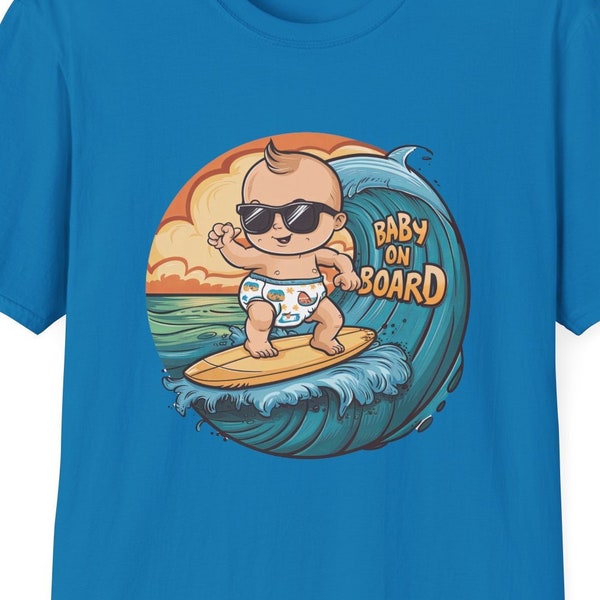 Baby on Board Surf Tee - Playful Surfing Baby Graphic T-Shirt, Cool Beach Bodysuit for Toddlers, Fun Sun Tee