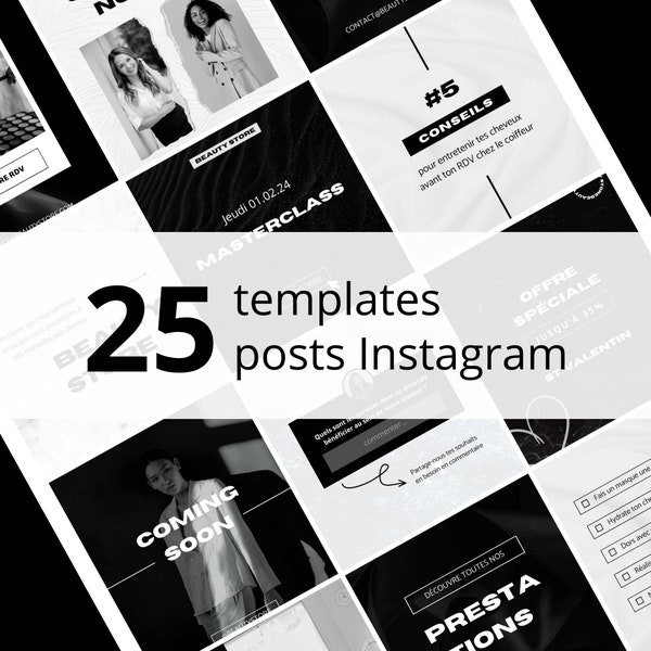 25 Instagram templates | posts Instagram | IG Canva templates | Social Media | modern templates | Post engagement