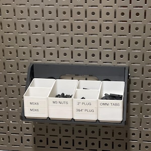 Omniwall / Wall Control / Pegboard -  Magnetic Hardware Organizers & Gridfinity Shelf