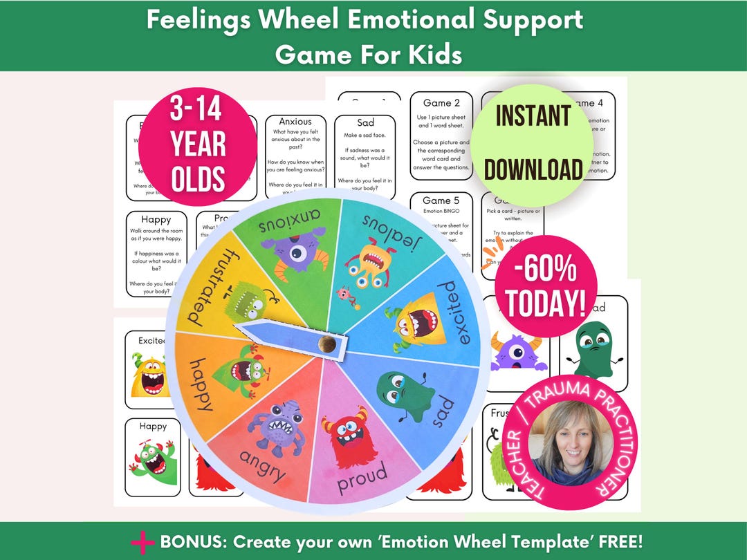 Feelings Wheel Game for Kids: Social Emotional Learning (digital ...