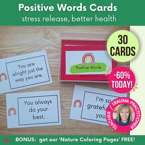 Tarjetas de palabras positivas para niños, tarjetas para necesidades educativas especiales (SEN), tarjetas de positividad infantil, tarjetas de autoconfianza, juego de cartas de palabras positivas para niños, juego de bienestar