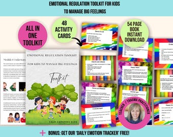 Emotional Regulation Toolkit for Kids, Self Regulation Cards With Fun Practical Activities, Calm Down Card, Class Resource, Digital Download