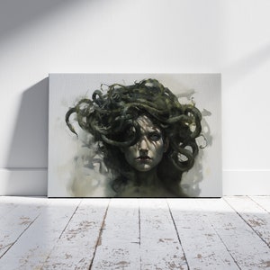 Medusa Wall Art, Large Canvas, Greek Mythology, House Decor, Wall Hanging