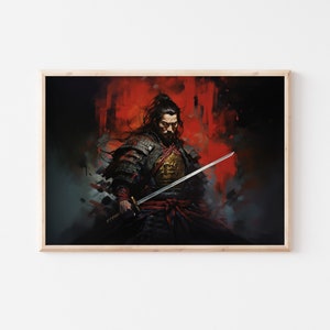 Samurai Wall Art, Frameable Print, Ancient Samurai Warrior, Japanese Art