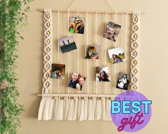 Makrama na zdjęcia - prezent na dzień matki - prezent na dzień ojca - prezent dla przyjaciół - prezent na walentynki - rama makrama - prezent robiony ręcznie - makrama na ścianę