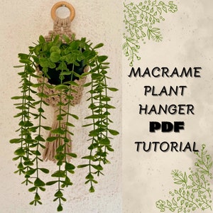 Mönster för växthängare i makramé, växthängare i PDF-format, krukhängare i makramé, väggbonad i makramé, gör-det-själv-växthängare i makramé, väggkruka i makramé i PDF-format