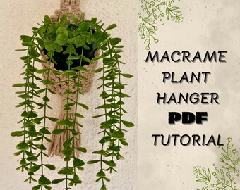 Wzór na wieszak na rośliny makramowe, wieszak na rośliny w formacie PDF, wieszak na doniczki makramowe, wieszak ścienny makramowy, wieszak na rośliny DIY, doniczka ścienna makramowa w formacie PDF