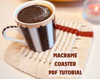 Patrón PDF de posavasos de macramé: descarga digital, patrón de macramé DIY, tutorial en PDF, posavasos hechos a mano, decoración de mesa bohemia, posavasos de macramé