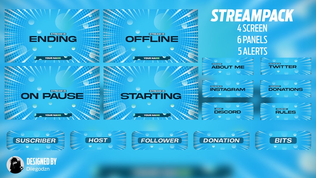 Editable Stream Overlay - Etsy
