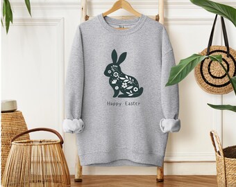 Sweat lapin de Pâques, chemise lapin mignon, lapin vintage, cadeau de Pâques pour elle, chemise lapin de Pâques, chemise lapin mignon, sweat-shirt de Pâques