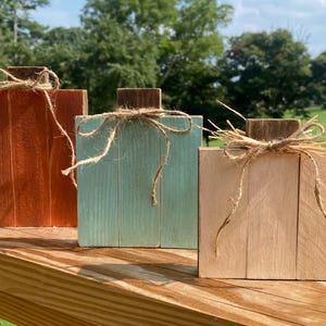 Farmhouse Fall Decor, Rustic Wooden Pumpkins, Wooden Block Pumpkins, Rustic Fall Decor,  Fall Mantle Decoration, Halloween Decoration