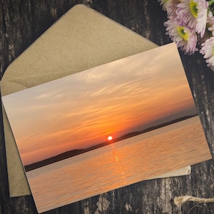 Coastal Sunrise Greeting Card, Blank Cards, Photograph Sunrise Card, Thank You Cards, All Occasion Cards,  Belhaven Sunrise
