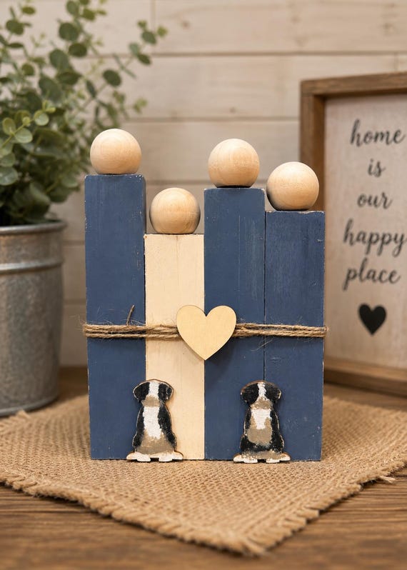 Personalized Wooden Block Family | Custom Family Gift | Rustic Farmhouse Decor | Pets