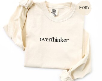 考えすぎな人のためのコンフォートカラー長袖Tシャツ、心配性Tシャツ