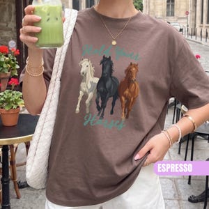 Running Horses Vintage 90s Graphic T-Shirt, Western Retro Shirt, Hold your Horses Tshirt for Women, Barn Manager Gift, Trendy Cowgirl Shirt