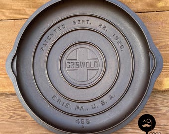 Griswold No. 8 LBL Low Dome Self Basting Skillet Cover Lid - Fully Restored in Excellent Condition made 1920s-1930s