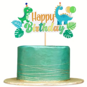 Dinosaurs Happy Birthday Cake Topper Dino Decoration Dinosaur Photoshoot Cake Jurassic Park Birthday Cake Topper Happy Birthday Dinosaur Top