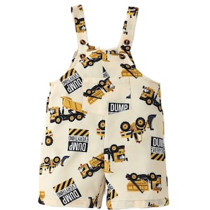 Baby Boy Dump Everything Truck Jumpsuit 1st 2nd Birthday Construction Romper Digger Dump Truck Cake Smash Photoshoot Outfit Digger Overall