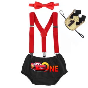 Cars Steve McQueen 1st Birthday Outfit | Car Steve McQueen Baby Boy Cake Smash Costume | Car Racet One Photoshoot Attire Racing One Boy 4pcs