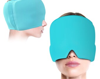 HEADEASE Wellness Maske Mütze Relief Cap, Headache Hat Kühlmaske Kühlmütze Kühlhaube  Kühlpads Gel zur Linderung von Migräne/Kopfschmerzen