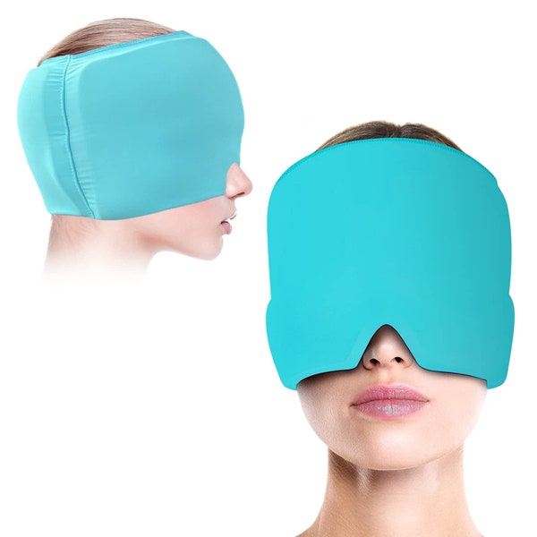HEADEASE Wellness Maske Mütze Relief Cap, Headache Hat Kühlmaske Kühlmütze Kühlhaube  Kühlpads Gel zur Linderung von Migräne/Kopfschmerzen