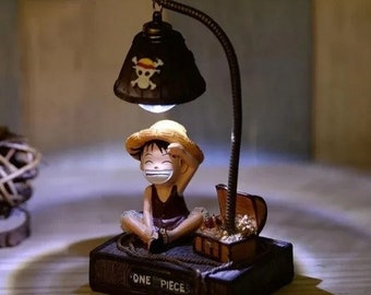 Mesita de noche Luffy de una sola pieza/decoración de luz nocturna de escritorio