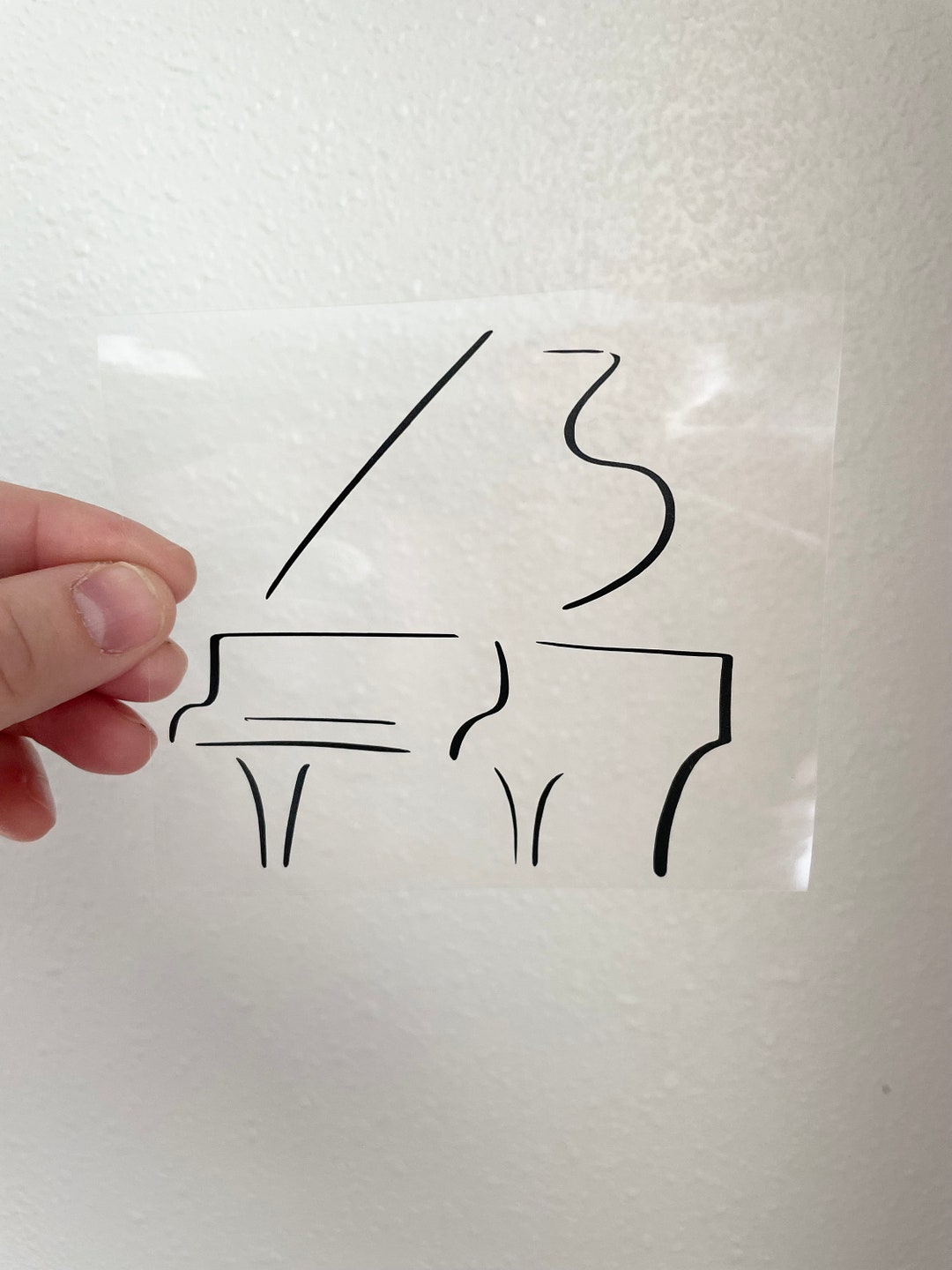 Modern, Minimalistic Grand Piano Vinyl Sticker - Etsy