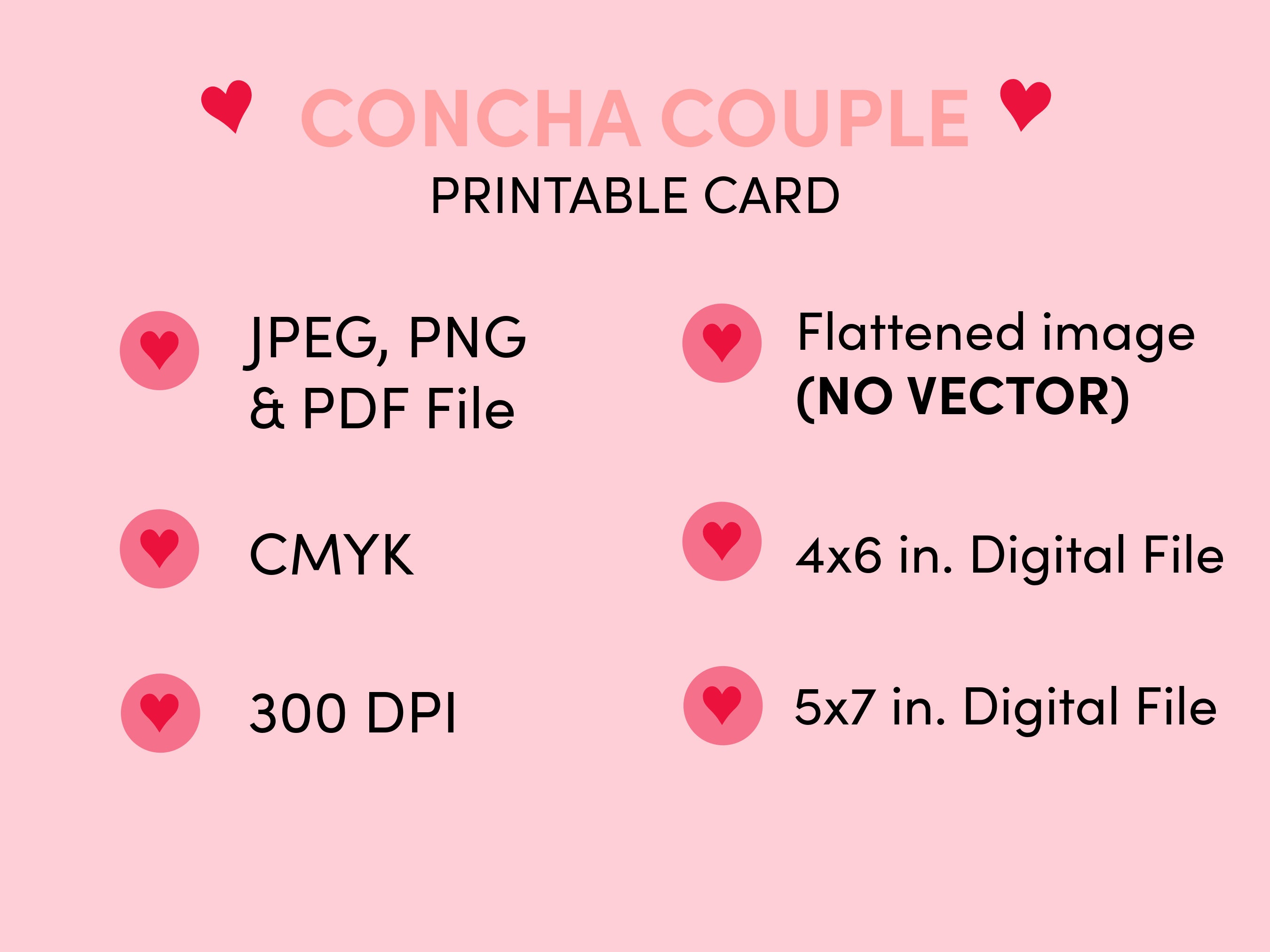 Cute Concha Couple Printable Card Concha Love Digital Download Happy ...