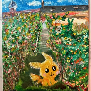 Pikachu X Monet Acrylic Painting
