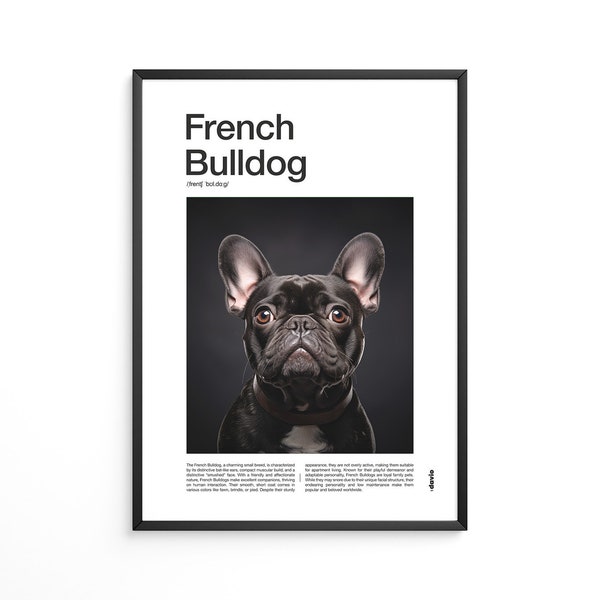 French Bulldog Wall Portrait, Wall Art for Dog Lovers, French Bulldog Wall Decor, French Bulldog Home Accent, Dog Owner Gift, Modern Dog Art