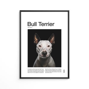 Bull Terrier Pet Portrait, Instant download for dog lovers! Unique canine art for home decor, Perfect gift, Get yours now! Bull Terrier Wall