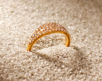 Pave Signet Ring, Diamond Dome Ring, Diamond Statement Ring, Diamond Signet Ring, Minimalist Diamond Ring, Large Diamond Ring, Ring For Her