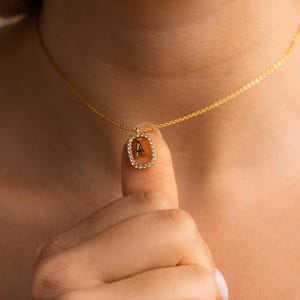 Diamond Initial Pendant Necklace, Diamond Letter Necklace, Personalized Jewelry, Custom Name Necklace, Crystal Letter Jewelry, Gift for Her