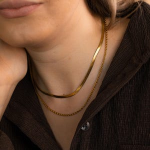 Double Chain Necklace, Two Chain Necklace, Layered Necklace, Gold Chain Necklace, Necklace Set of 2, Minimalist Necklace, Daily Necklace