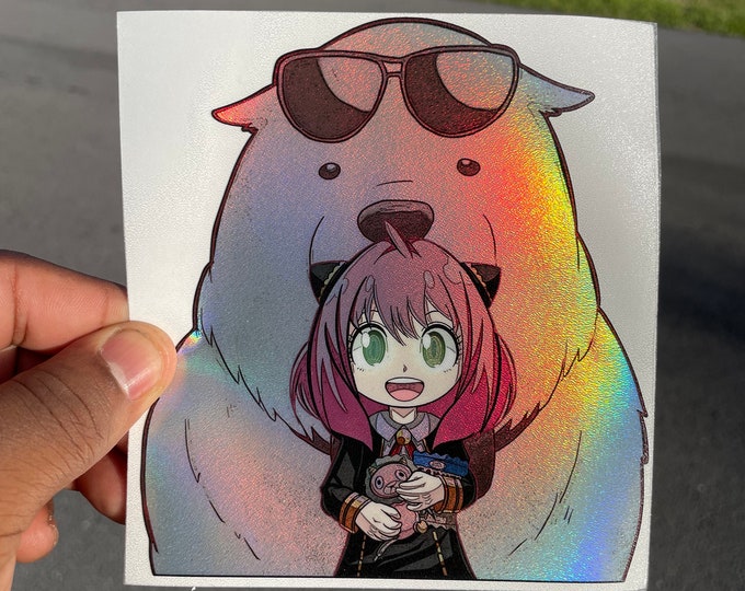 Anime Sticker Anya Spy X Family Decal Holographic Weatherproof Uv
