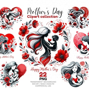 Moederdag-clipart | 22 png-bestanden | PNG-afbeelding voor Moederdag | Happy Mother's Day clipartbundel | Moederdag | Moederdagkaart