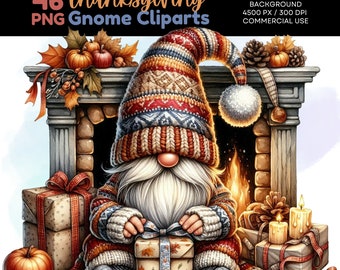 Festive Thanksgiving gnomee Cliparts, holiday gnomepng Clipart Set, thanksgive png gnome clipart artful, gnome artful thanksgiving bundl