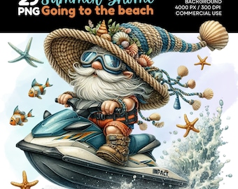 Summer Gnomee Beach Clipart Bundle, Going to the beach, gnomee summerpng, loverly gnome summer clipart, Beach Gnomee, Summer gnomee clipart
