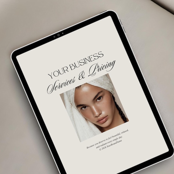 Luxury Spa Pricing Guide Template | Beauty Salon Service Menu (Canva)