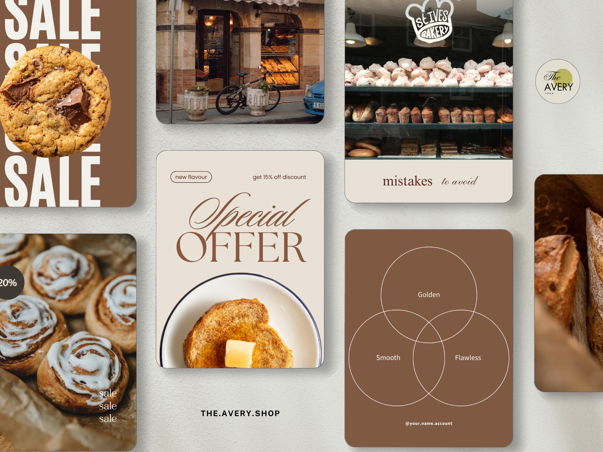 Bakery Instagram Post Templates | Canva Cake & Pastry Posts | Modern ...