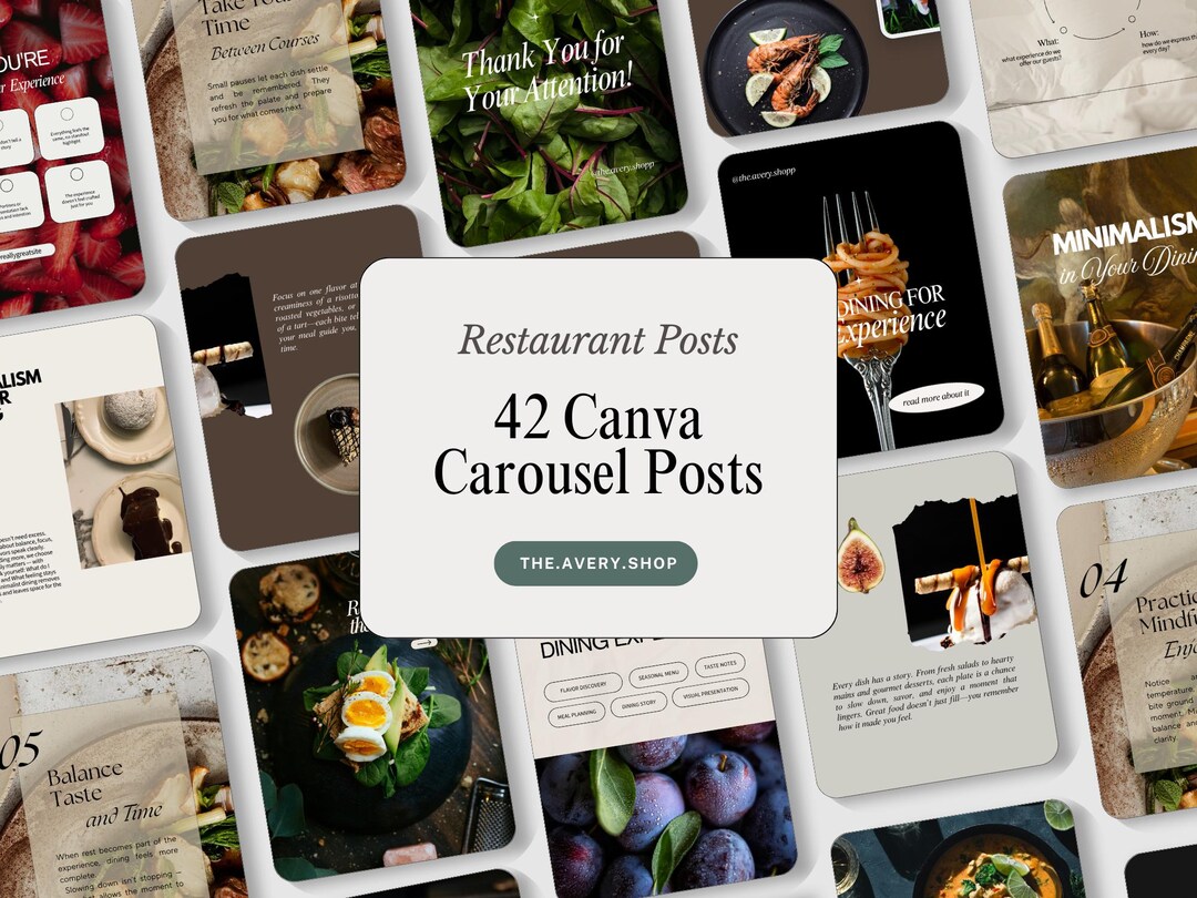Restaurant Food Carousel Instagram Templates, Food Carousel, Canva ...