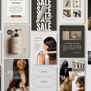 Hair Stylist Instagram Posts - Customizable Hair Salon Instagram Template - Hair Social Media Posts - Canva Templates for Hair Stylists