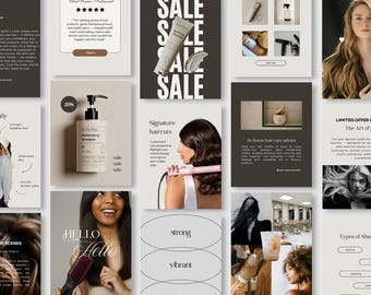 Hair Stylist Instagram Post Templates: Customizable Salon Social Media (Canva)