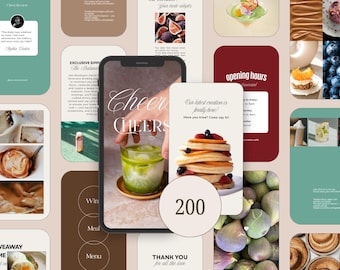 Canva Food & Drink Instagram Templates: Restaurant Social Media Kit