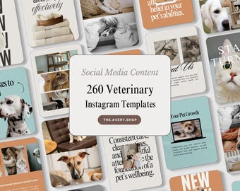 Mega Pack Veterinary Social Media Templates Bundle, Pet Shop Canva Pack, Instagram Posts & Stories Kit, Animal Clinic Content Pack, Pet